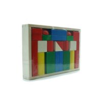 Holzspielwaren Ebert - Baukasten 22 gr. Blöcke farbig