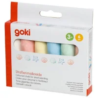Stra&szlig;enmalkreide, Pappetui, eckig - 6 Farben - Goki