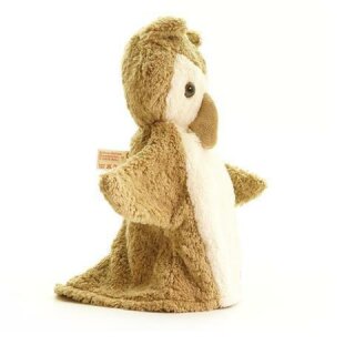 Handpuppe Eule beige - Bio Kuscheltier