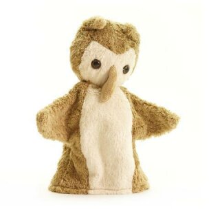 Handpuppe Eule beige - Bio Kuscheltier