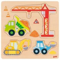 Einlegepuzzle Baufahrzeuge - Goki - Kinderpuzzle ab 2 Jahren