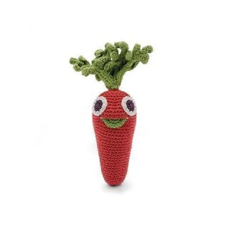 Babyrassel Karotte mit Augen - Myum - The Veggie Toys -  Bio - Handmade - Vegan