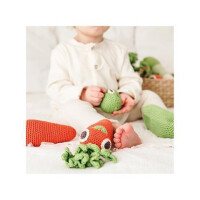 Babyrassel Karotte mit Augen - Myum - The Veggie Toys -  Bio - Handmade - Vegan