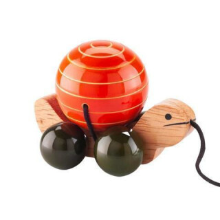 Ziehspielzeug Tuttu Turtle orange - Holzspielzeug von Fairkraft Creations - Fair Trade