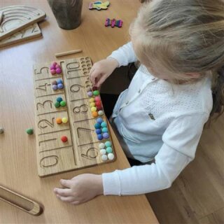 Zahlenboard - Montessori Lernspielzeug - Threewood