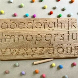 Buchstabentafel - Montessori Lernspielzeug - Threewood