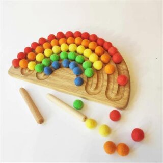 Tracingboard Regenbogen 5 - Montessori Lernspielzeug - Threewood