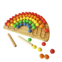 Tracingboard Regenbogen 5 - Montessori Lernspielzeug - Threewood