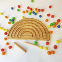 Tracingboard Regenbogen 5 - Montessori Lernspielzeug - Threewood