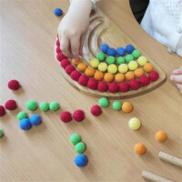 Tracingboard Regenbogen 5 - Montessori Lernspielzeug - Threewood