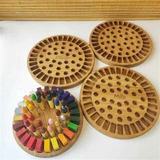 Wachsmalstift-Halter 12x12 - Montessori Lernspielzeug - Threewood