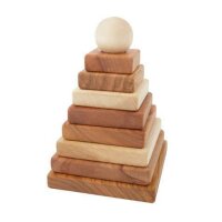 Holz Stapelturm Natur - Holz Pyramide - Wooden Story Bausteine