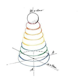 Holz Stapelturm Rainbow - Holz Pyramide rund - Wooden Story Bausteine