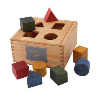 Holz Sortierbox Rainbow - Motorikspielzeug - Wooden Story Bausteine