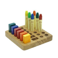 Wachsmalstift-Halter Eckig 12x12 - Montessori Lernspielzeug - Threewood