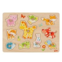 Einlegepuzzle Tierkinder - Goki - Kinderpuzzle ab 1 Jahr
