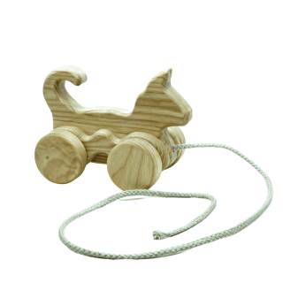 Nachziehtier Katze aus Holz für Kinder -  Lotes Toys