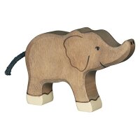 HOLZTIGER Elefant, klein, Rüssel hoch
