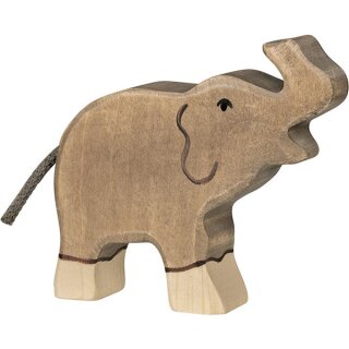 HOLZTIGER Elefant, klein, Rüssel hoch
