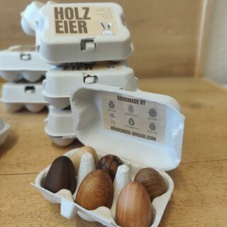 Bio Holzeier - 6 Stück - Handmade