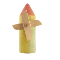 Holz-Windmühle bunt