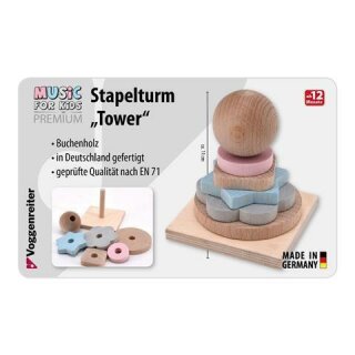 Voggenreiter Stapelturm „Tower“, Handmade in Germany, schonend geölt mit Leinsamenöl, ab 12 Monate