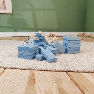Uhlbausteine gebeizt - Pastellblau - Christof Beck Spielwaren