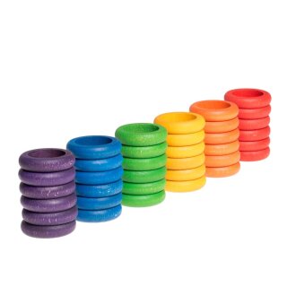 Grapat - 36 Rings (6 Colours) - Holzspielzeug