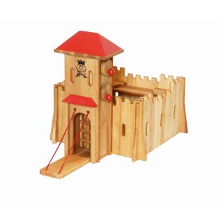 Mittelgroßes Fort mit roten Dach - Drewart Holzspielzeug