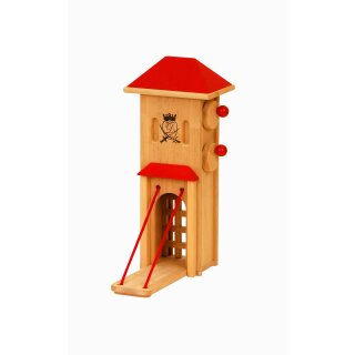 Mittelgroßes Tor mit roten Dach - Drewart Holzspielzeug