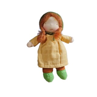 Marie - rote Haare, braune Augen - Handmade Puppe aus Bio Baumwolle - ChimpyToys