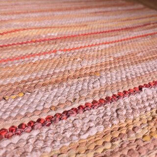 Handmade Flickenteppich 150x70 cm Orange