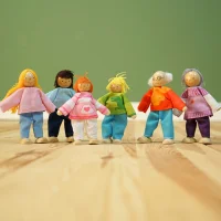 Biegepuppen Moderne Familie &ndash; Holzfiguren f&uuml;r...