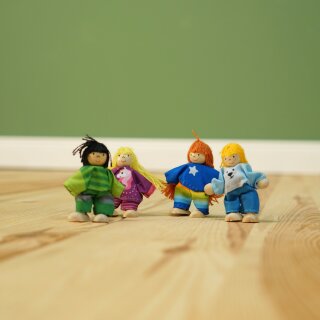 Biegepuppen Kinder-Clique – kleine Freunde für große Spielideen im Puppenhaus