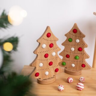 Weihnachtsbaum aus Eiche mit Filzkugeln - Threewood Holzspielzeug