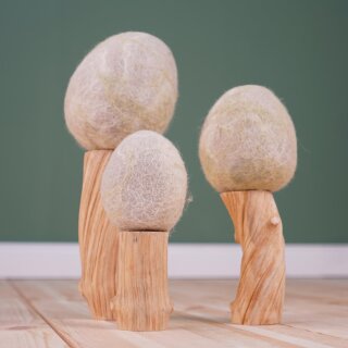 Winter Bäume aus Filz – 3er-Set mit echtem Holz von Papoose Toys