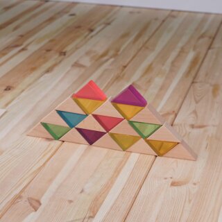Holz + Acryl Große Dreiecke – 24-teiliges Set mit Acryl und Holz