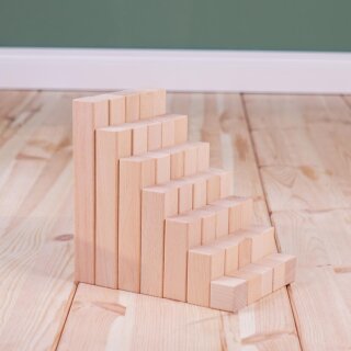 Naturbausteine Treppenstufen – 35-teiliges Holzbaustein-Set von Papoose Toys