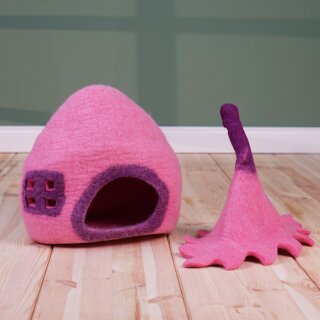 Feenhaus Rosa Höhle mit Filzdach – Märchenhafte Spielwelt von Papoose Toys