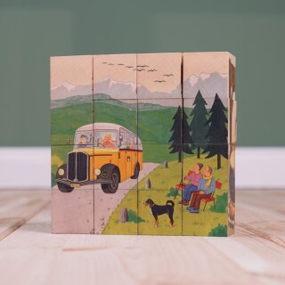 Schweizer Würfelpuzzle – 16-teiliges Holzpuzzle von Atelier Fischer