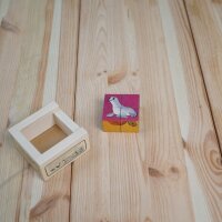 Mini-Würfelpuzzle Haustiere mit Farbhintergrund...