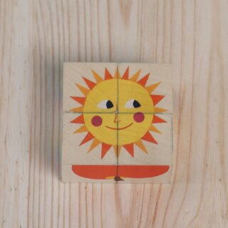 Mini Würfelpuzzle Natura – 4-teiliges Holzspiel für kleine Naturfreunde
