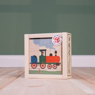 Würfelpuzzle Verkehrsfahrzeuge – 9-teiliges Holzpuzzle von Atelier Fischer