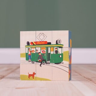 Würfelpuzzle Verkehrsfahrzeuge – 9-teiliges Holzpuzzle von Atelier Fischer