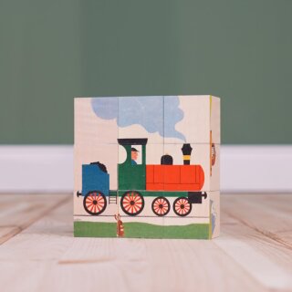Würfelpuzzle Verkehrsfahrzeuge – 9-teiliges Holzpuzzle von Atelier Fischer