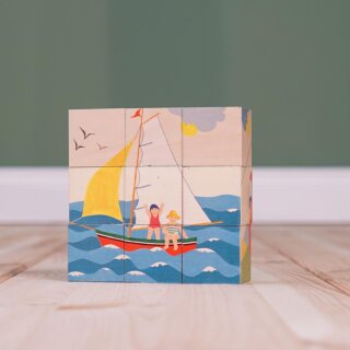 Würfelpuzzle Verkehrsfahrzeuge – 9-teiliges Holzpuzzle von Atelier Fischer