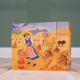 Würfelpuzzle Bauernhof – 20-teiliges Holzpuzzle von Atelier Fischer