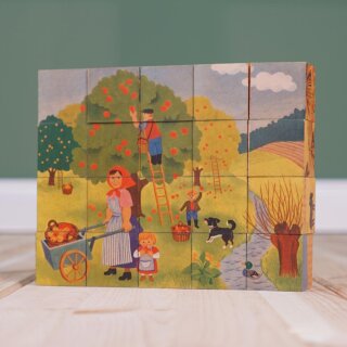 Würfelpuzzle Bauernhof – 20-teiliges Holzpuzzle von Atelier Fischer