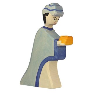 HOLZTIGER Krippenfigur Caspar, blau