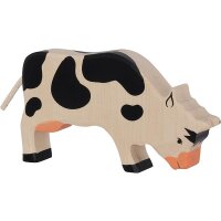 HOLZTIGER Kuh, grasend, schwarz
